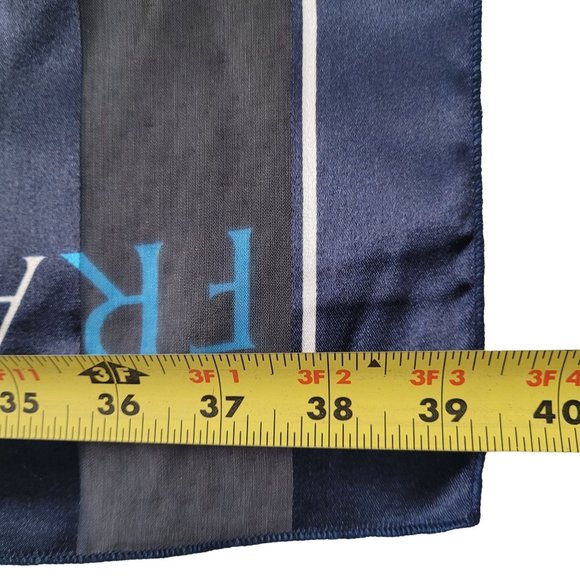 Paris France Striped Rectangle Scarf 39” x 39”. Lightweight and silky. Unsure of - Picture 4 of 6